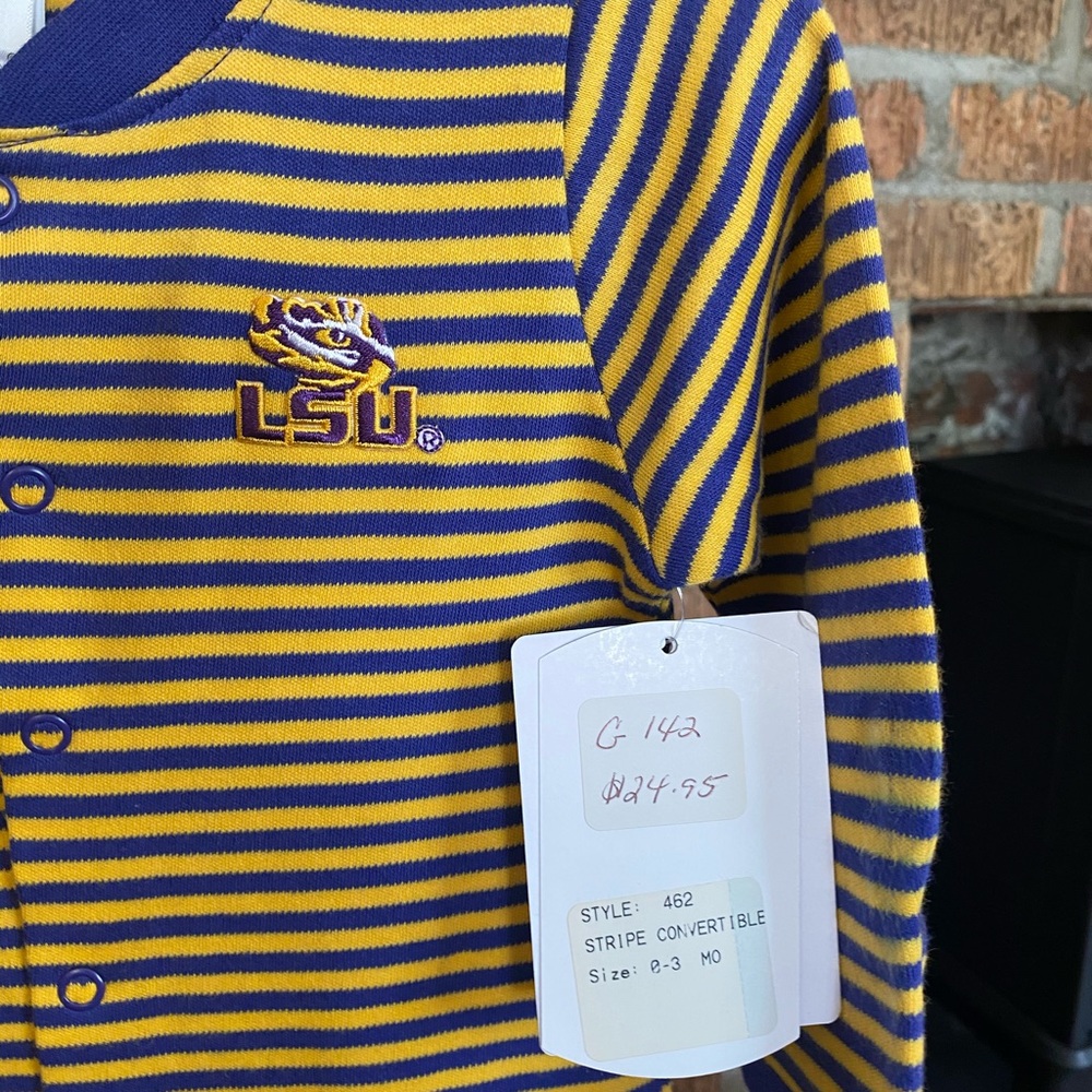 NWT CREATIVE KNITWEAR LSU TIGER INFANT LONGALL  SIZE 0-3 months - Picture 12 of 16